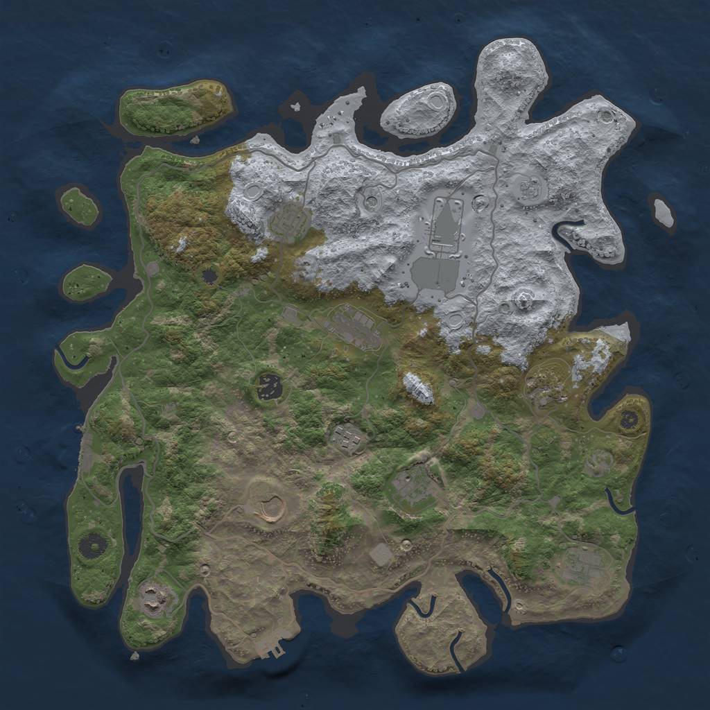 Rust Map: Procedural Map, Size: 4000, Seed: 88382, 17 Monuments