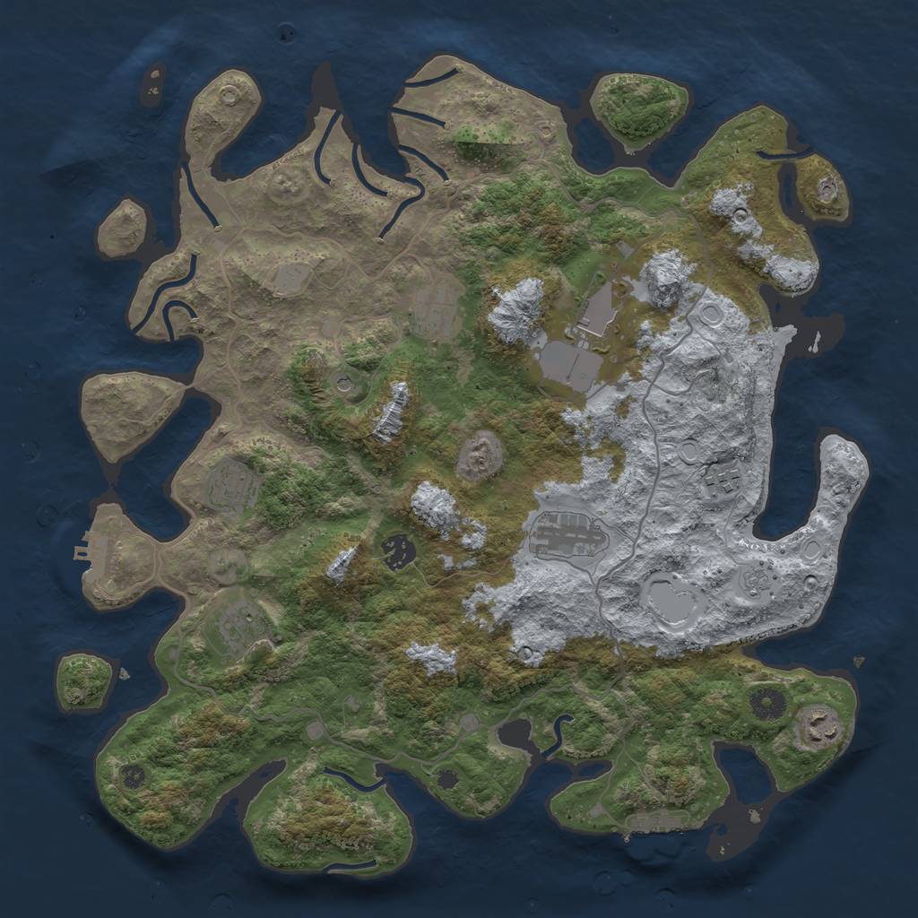 Rust Map: Procedural Map, Size: 4000, Seed: 87554767, 15 Monuments