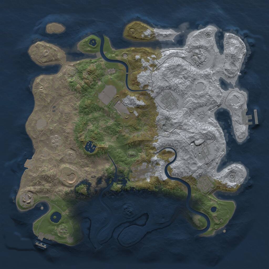 Rust Map: Procedural Map, Size: 3700, Seed: 1639746284, 16 Monuments