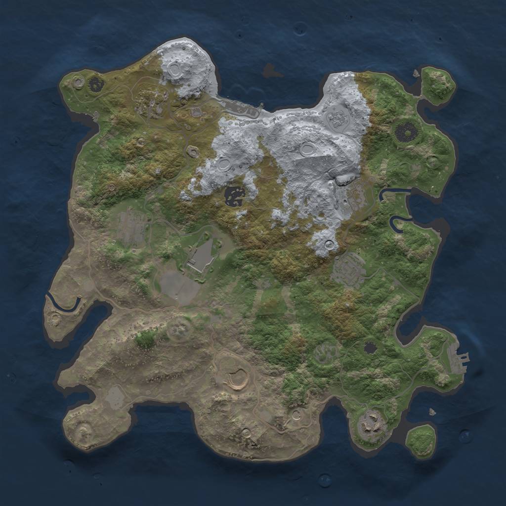 Rust Map: Procedural Map, Size: 3500, Seed: 790972651, 15 Monuments