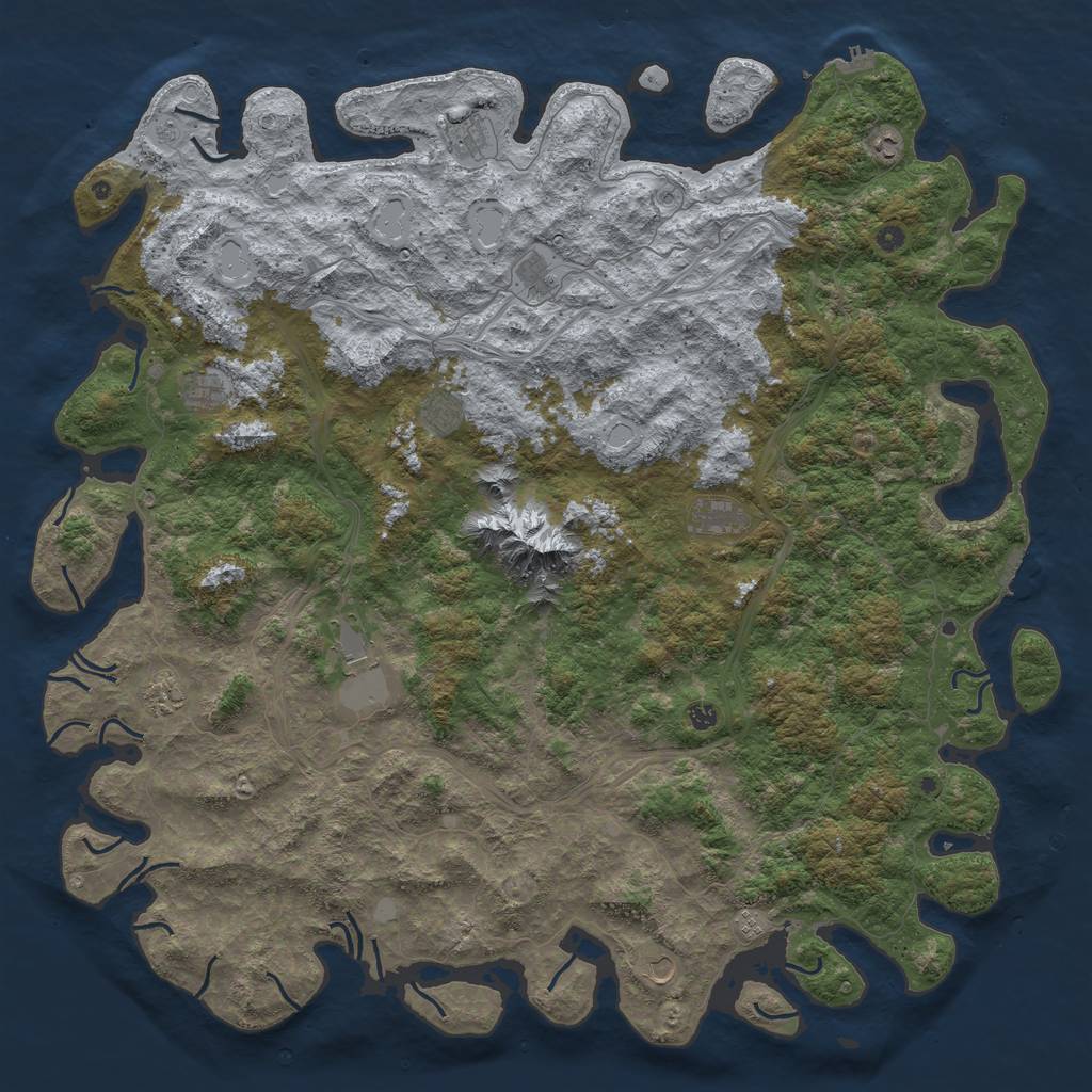 Rust Map: Procedural Map, Size: 6000, Seed: 720692018, 18 Monuments