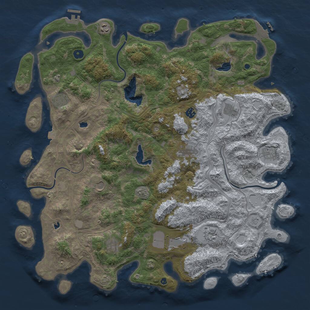 Rust Map: Procedural Map, Size: 4800, Seed: 680690661, 17 Monuments