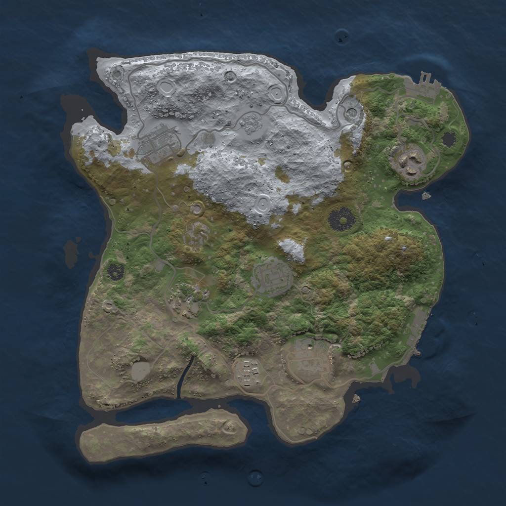 Rust Map: Procedural Map, Size: 3000, Seed: 438216900, 13 Monuments