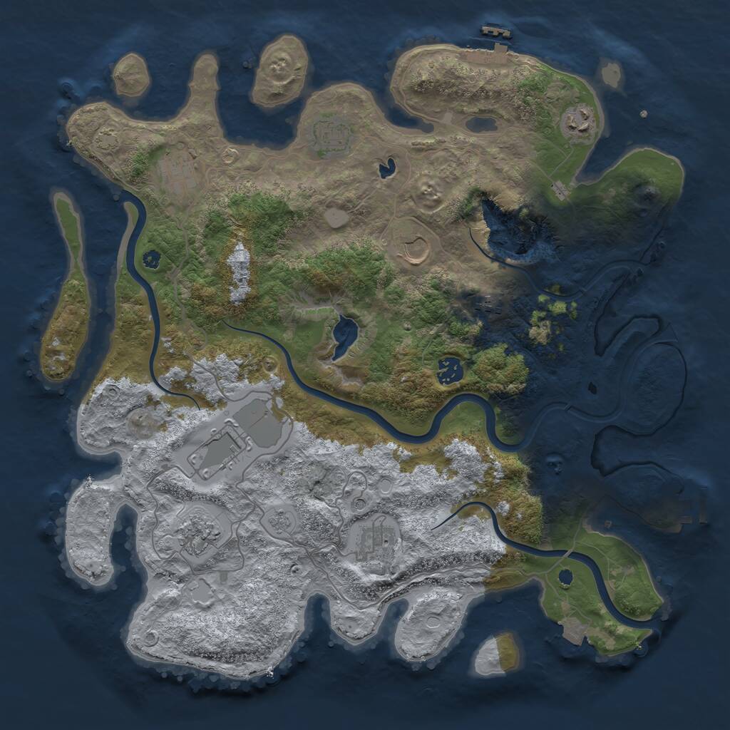 Rust Map: Procedural Map, Size: 4000, Seed: 42070, 15 Monuments