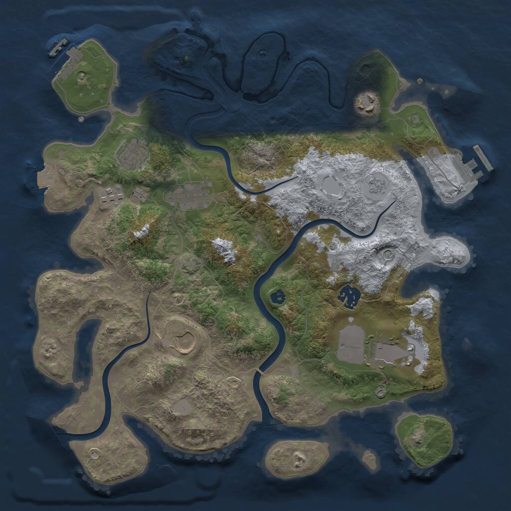 Rust Map: Procedural Map, Size: 3500, Seed: 1395191908, 13 Monuments