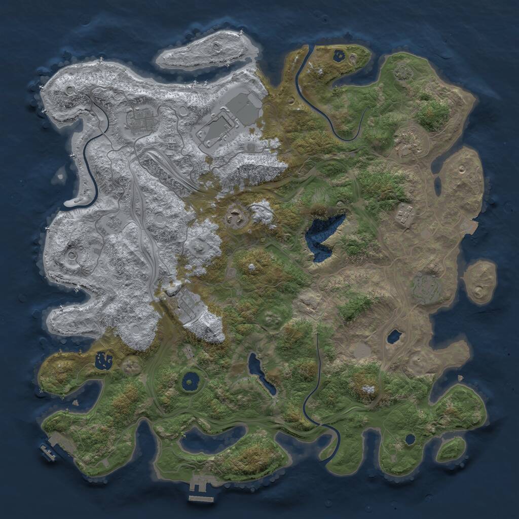 Rust Map: Procedural Map, Size: 4250, Seed: 183370123, 14 Monuments