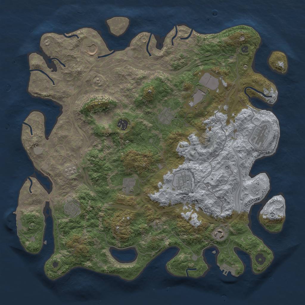 Rust Map: Procedural Map, Size: 4250, Seed: 265397, 17 Monuments