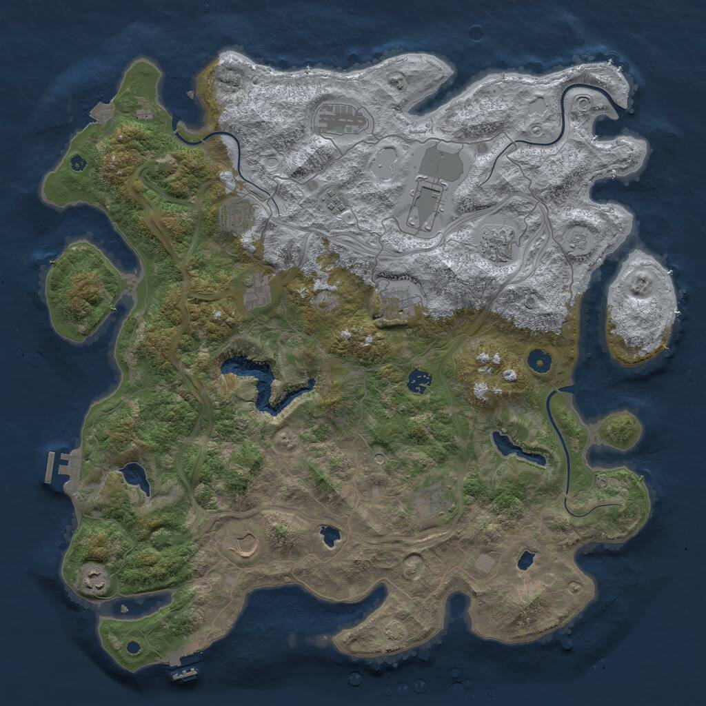Rust Map: Procedural Map, Size: 4500, Seed: 435139415, 17 Monuments