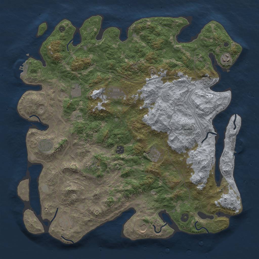 Rust Map: Procedural Map, Size: 4500, Seed: 314034994, 17 Monuments