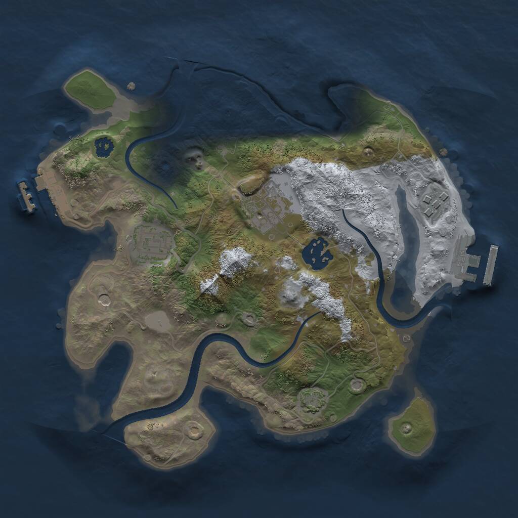 Rust Map: Procedural Map, Size: 2600, Seed: 1111, 9 Monuments