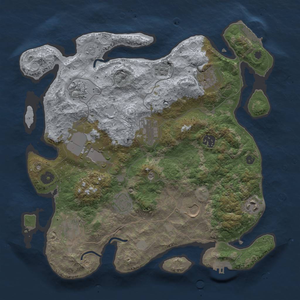 Rust Map: Procedural Map, Size: 3500, Seed: 757397889, 17 Monuments