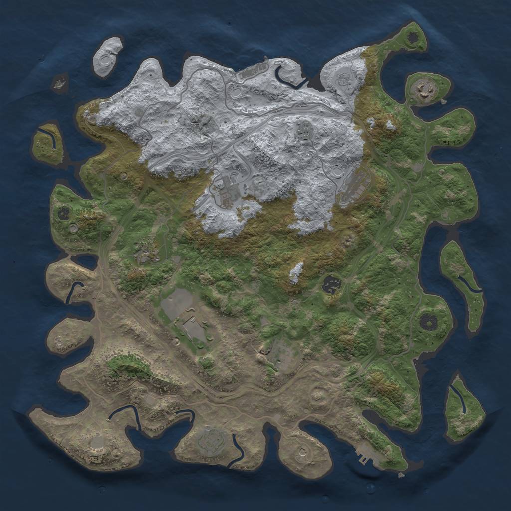 Rust Map: Procedural Map, Size: 4250, Seed: 796686567, 16 Monuments