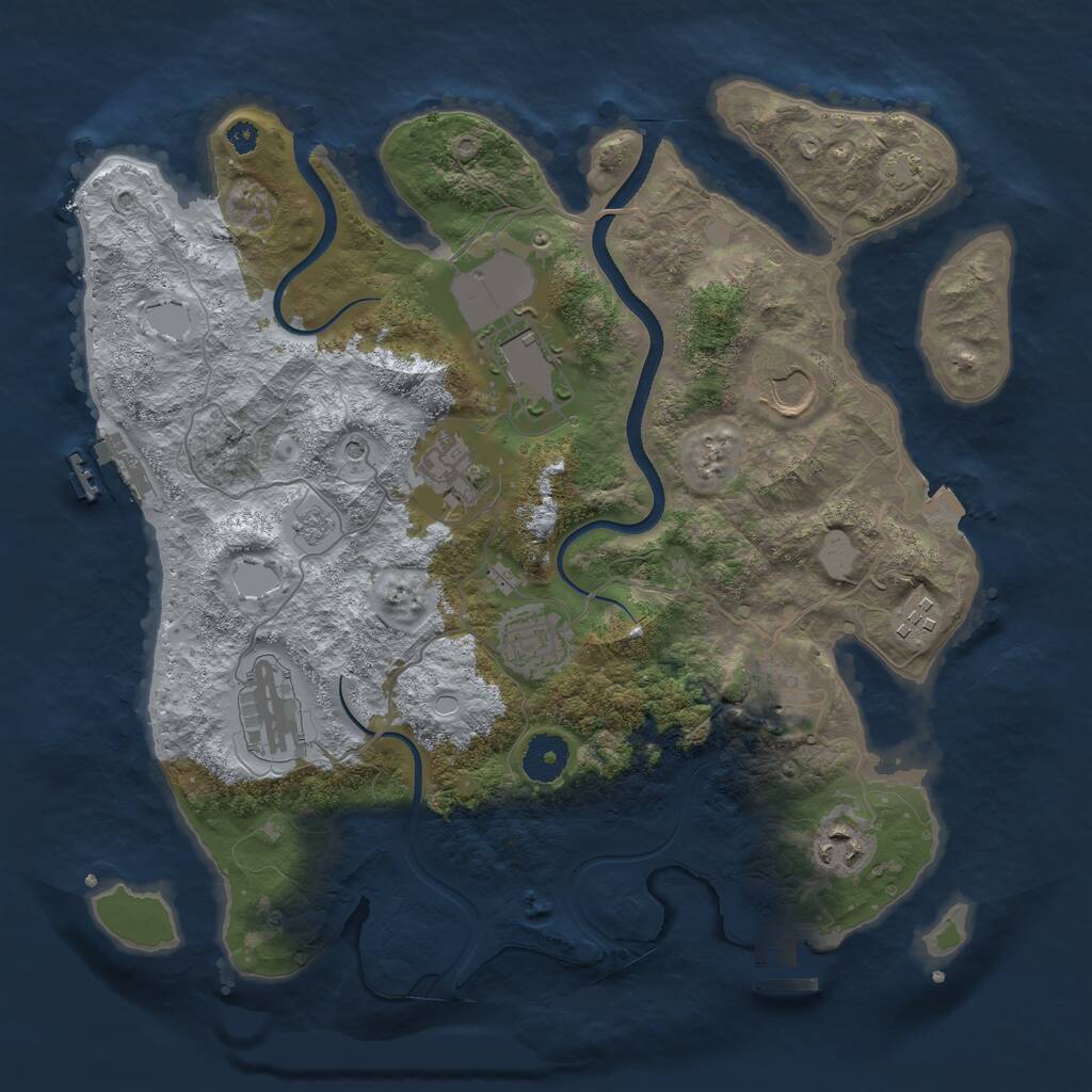 Rust Map: Procedural Map, Size: 3500, Seed: 1959939051, 14 Monuments