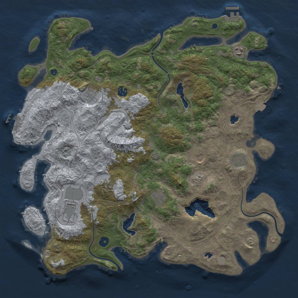 Rust Map: Procedural Map, Size: 4500, Seed: 943452472, 15 Monuments