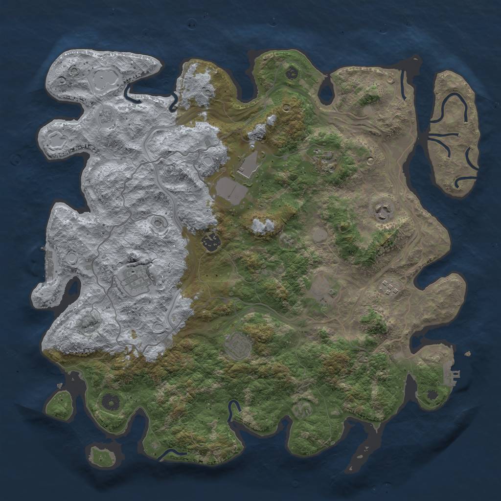 Rust Map: Procedural Map, Size: 4250, Seed: 390386361, 15 Monuments