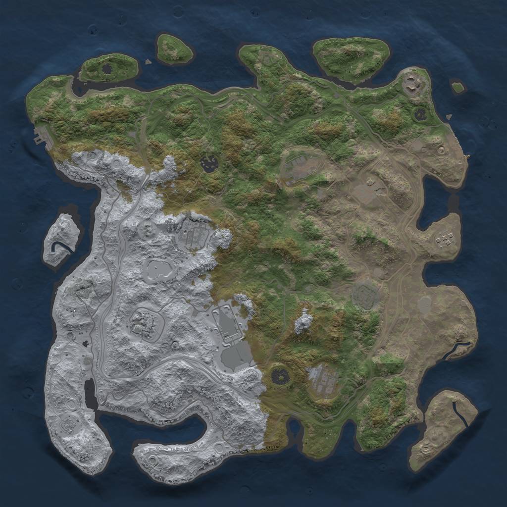 Rust Map: Procedural Map, Size: 4300, Seed: 444749, 17 Monuments