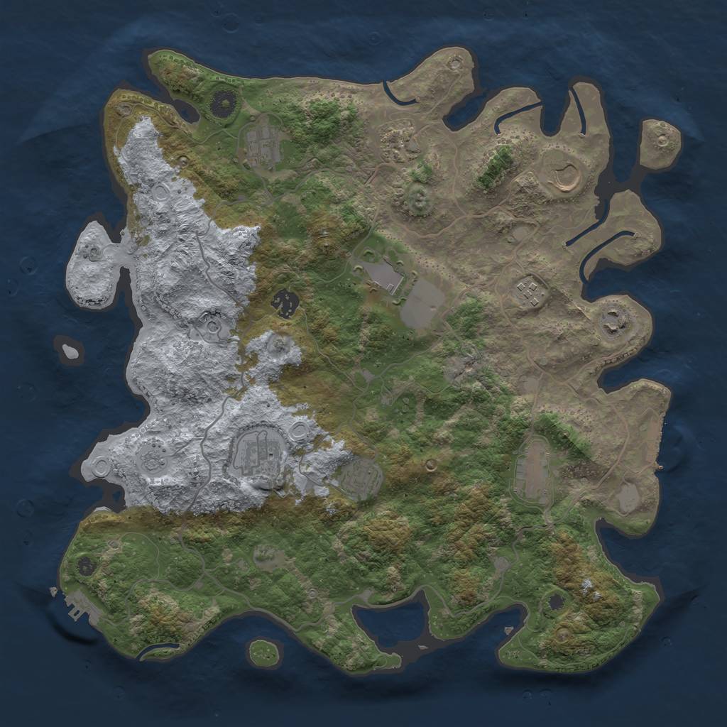 Rust Map: Procedural Map, Size: 4000, Seed: 1998866, 17 Monuments