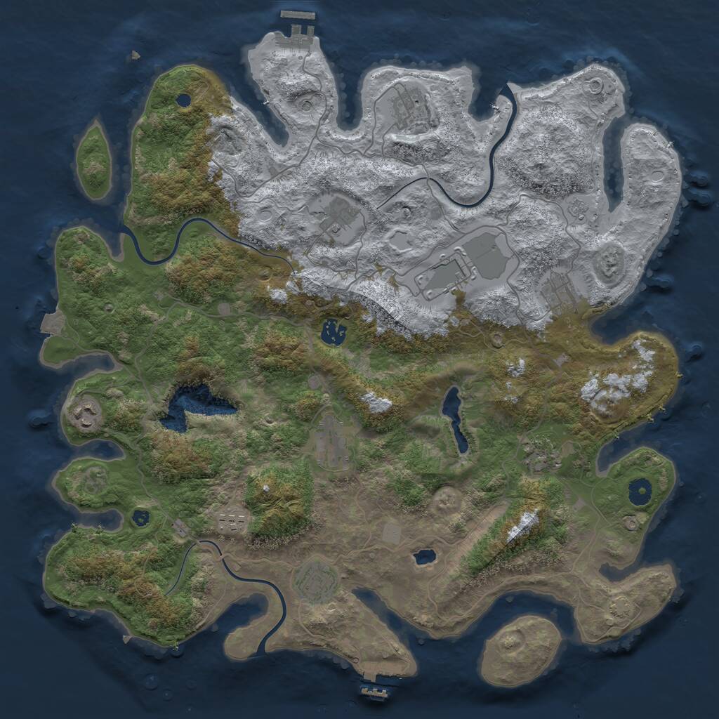 Rust Map: Procedural Map, Size: 4200, Seed: 15678, 16 Monuments