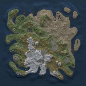 Thumbnail Rust Map: Procedural Map, Size: 3700, Seed: 650363869, 15 Monuments