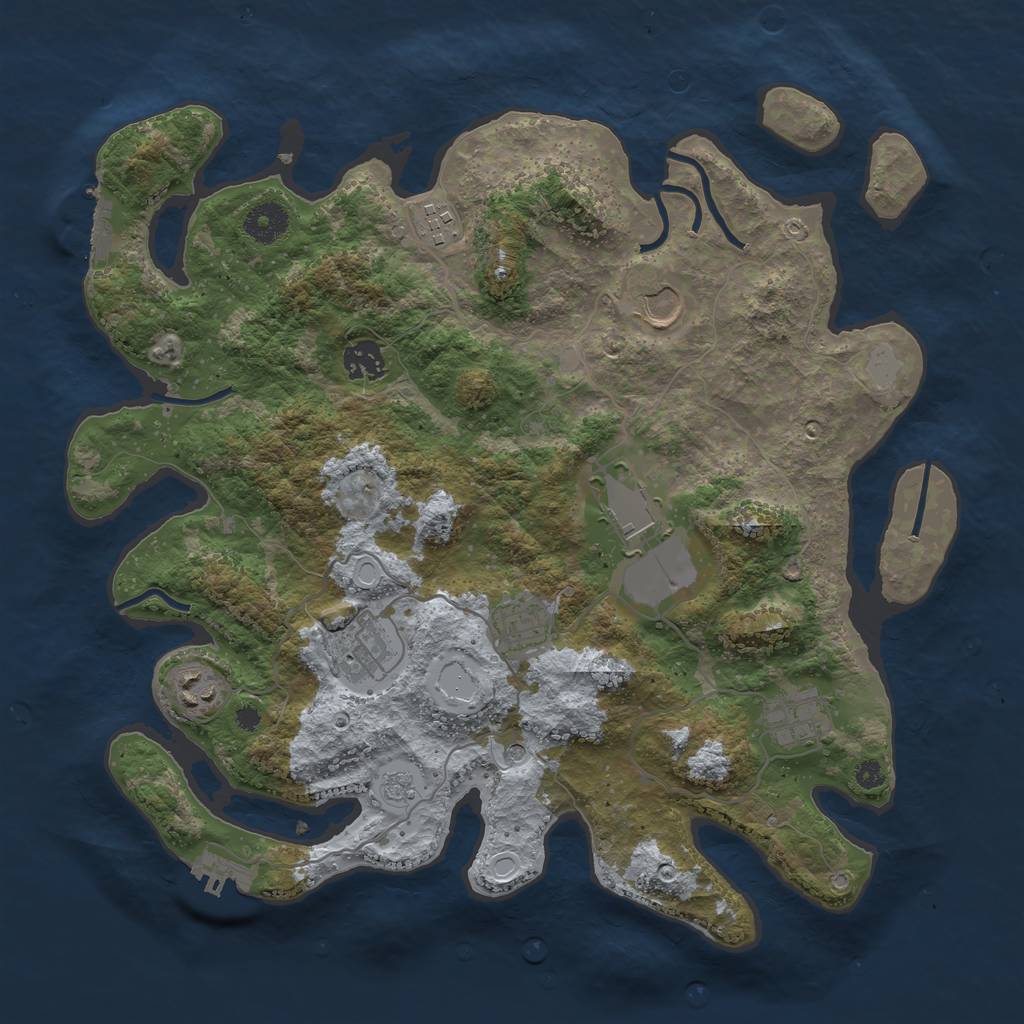 Rust Map: Procedural Map, Size: 3700, Seed: 650363869, 15 Monuments