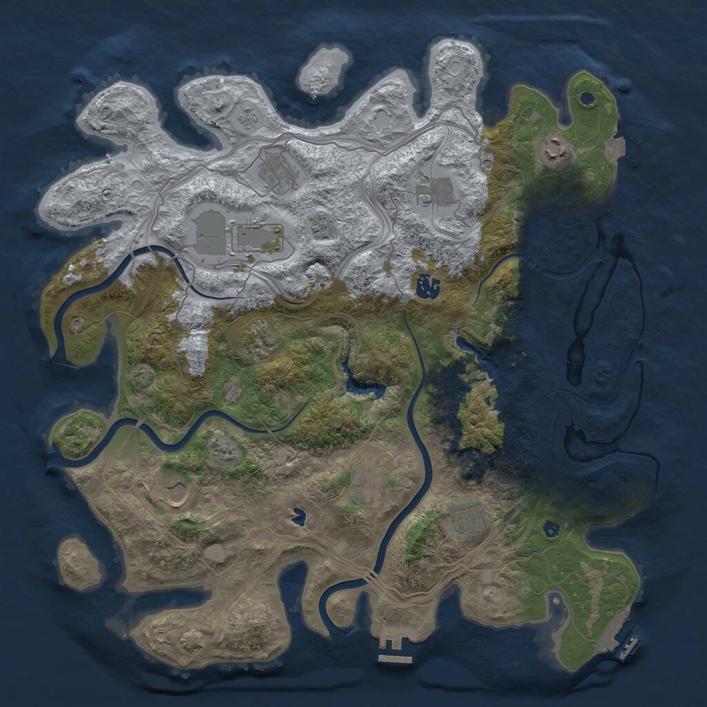 Rust Map: Procedural Map, Size: 4250, Seed: 177875274, 16 Monuments