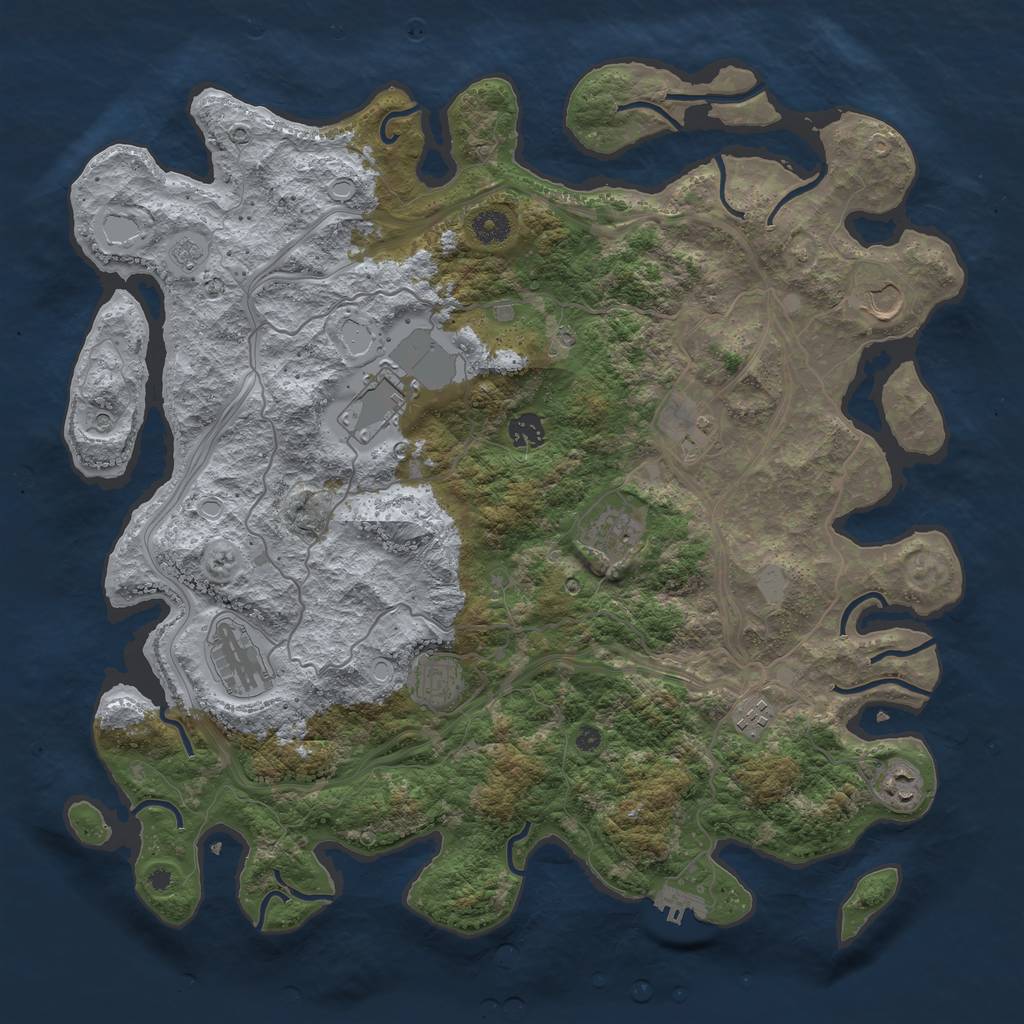 Rust Map: Procedural Map, Size: 4250, Seed: 856240422, 15 Monuments