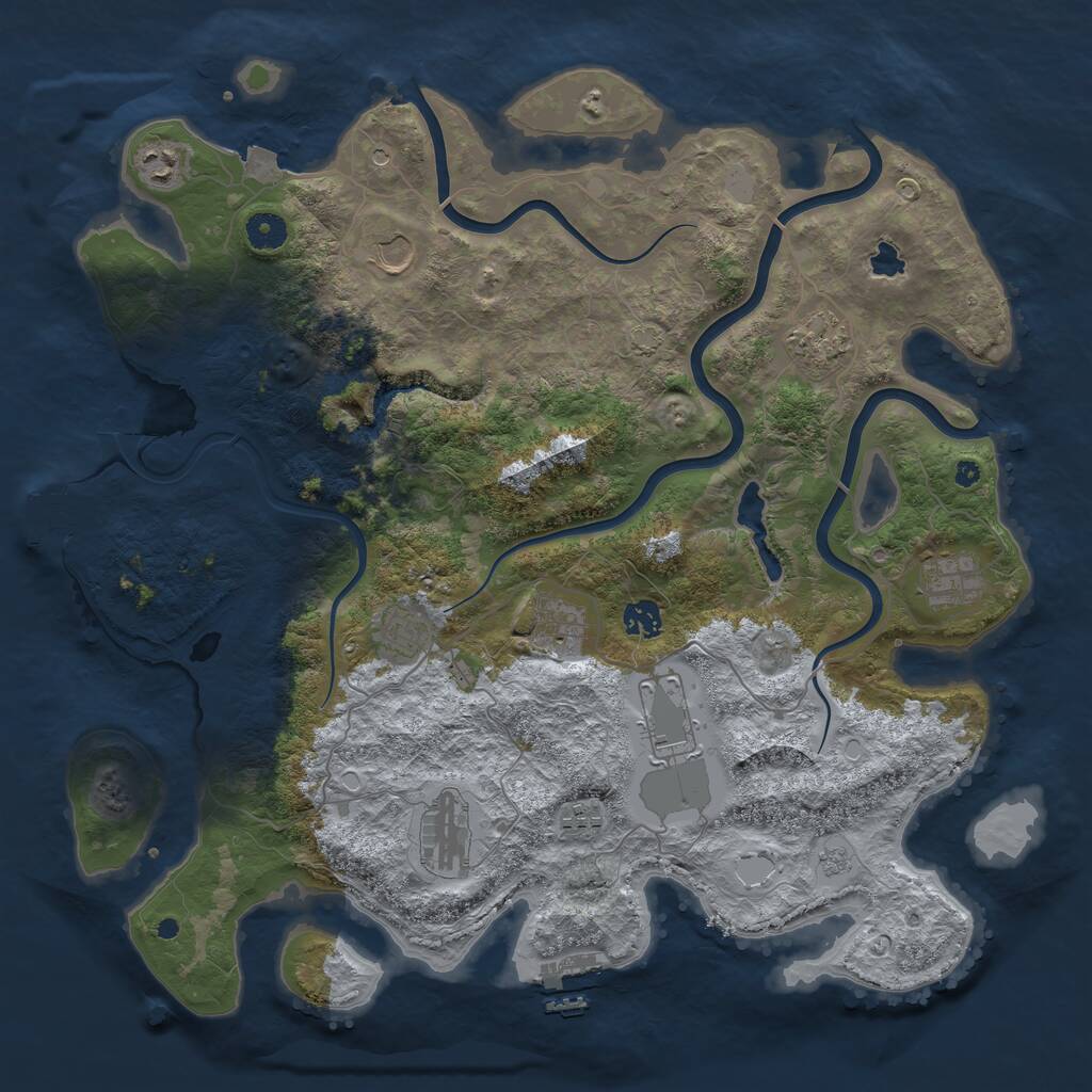 Rust Map: Procedural Map, Size: 4200, Seed: 110969822, 16 Monuments
