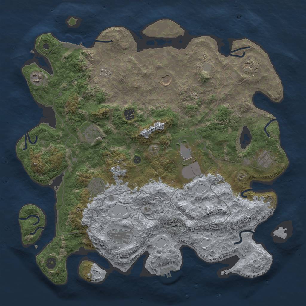 Rust Map: Procedural Map, Size: 4200, Seed: 110969822, 17 Monuments