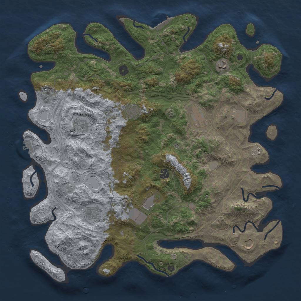 Rust Map: Procedural Map, Size: 4500, Seed: 856458201, 17 Monuments