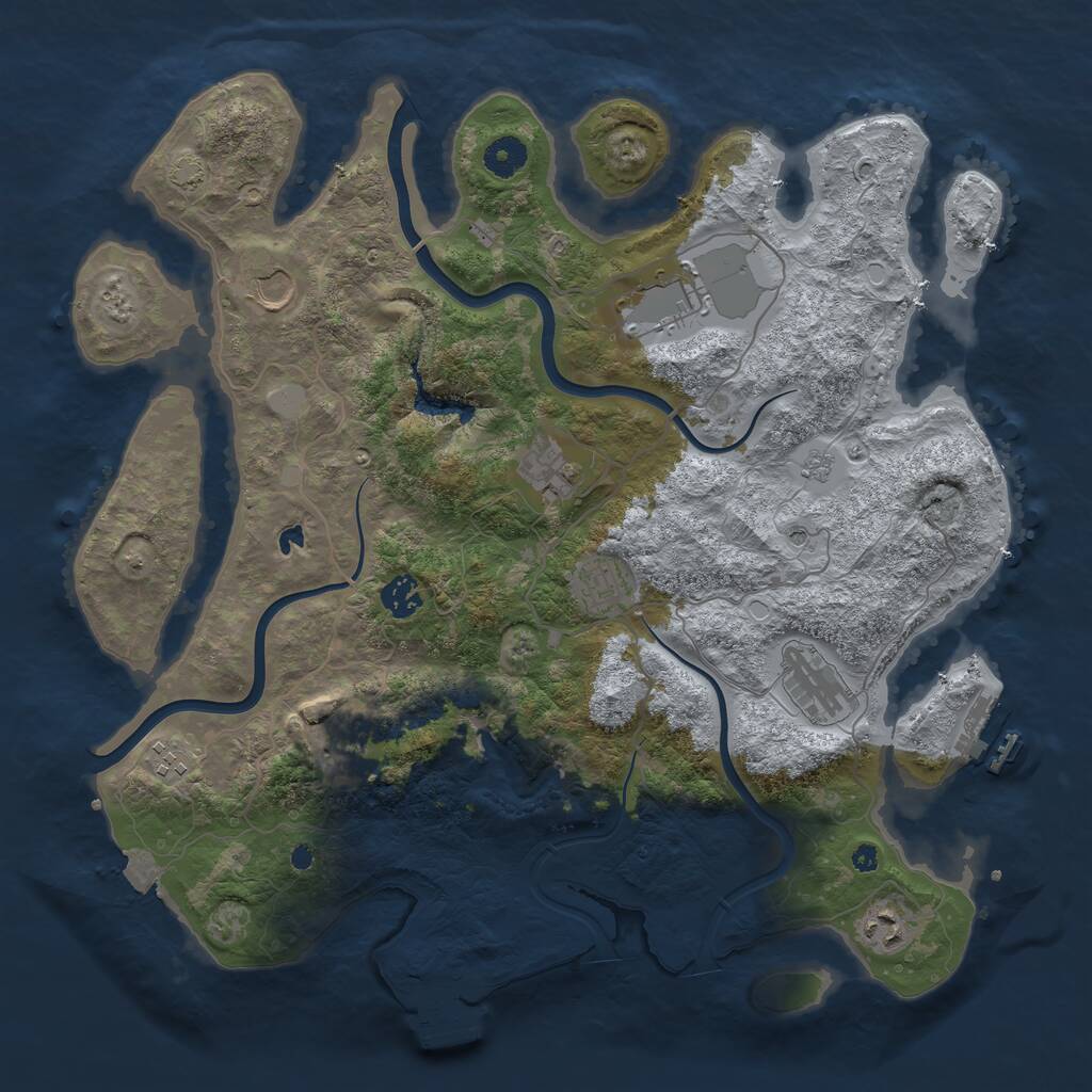 Rust Map: Procedural Map, Size: 4000, Seed: 6621, 15 Monuments