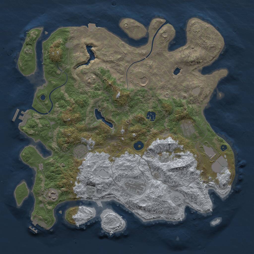 Rust Map: Procedural Map, Size: 4000, Seed: 99676244, 14 Monuments