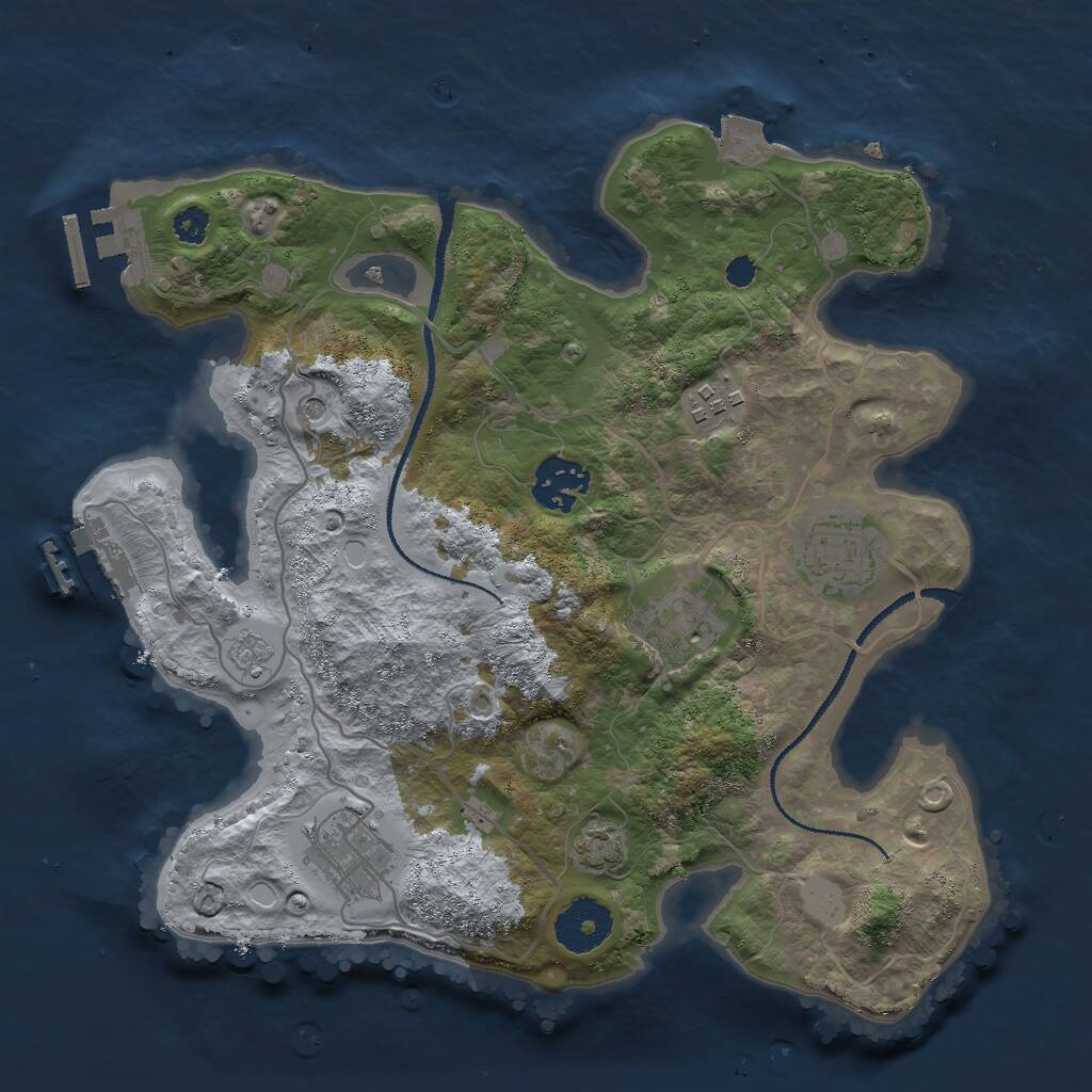 Rust Map: Procedural Map, Size: 3000, Seed: 955241967, 11 Monuments