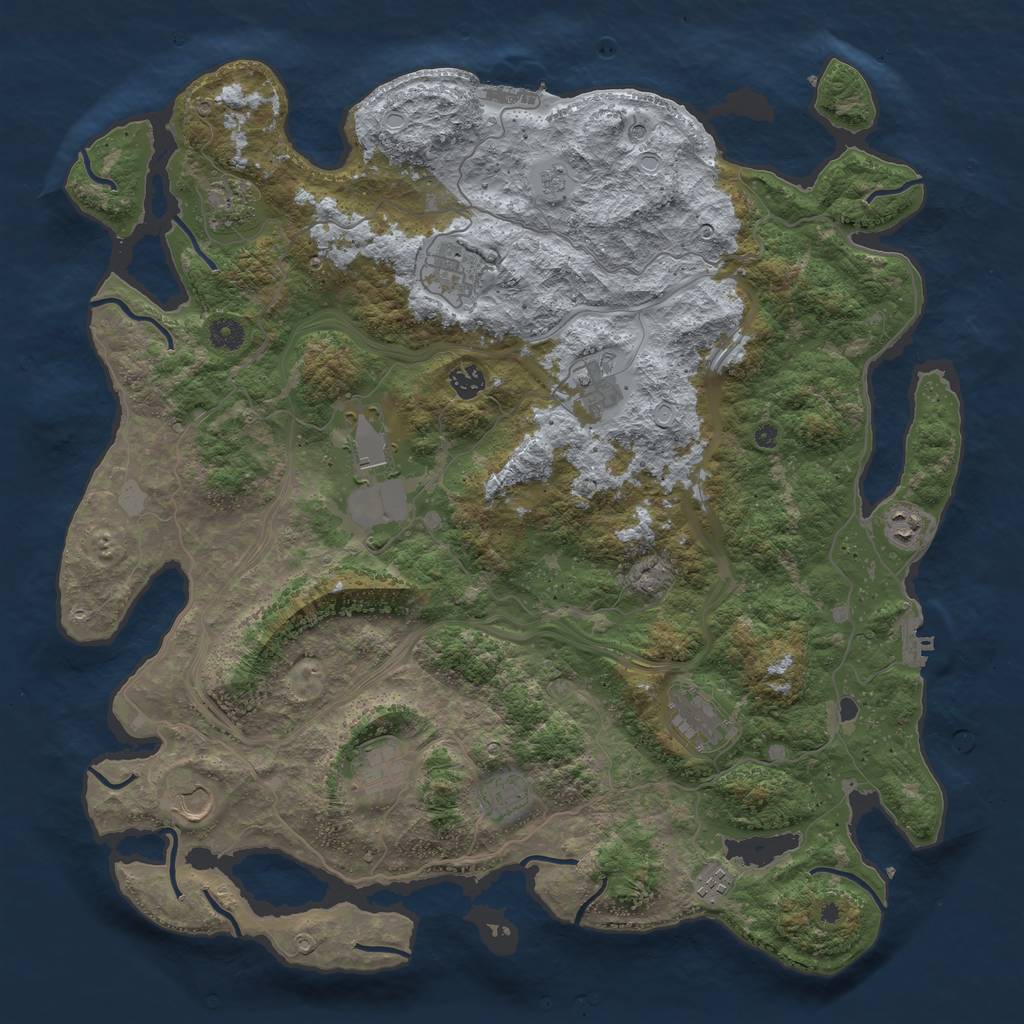 Rust Map: Procedural Map, Size: 4500, Seed: 1576129189, 18 Monuments