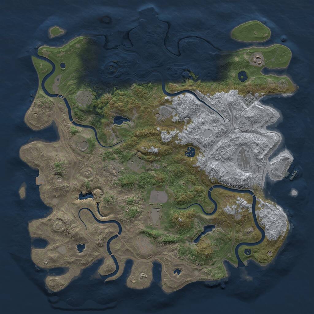 Rust Map: Procedural Map, Size: 4600, Seed: 826783738, 16 Monuments