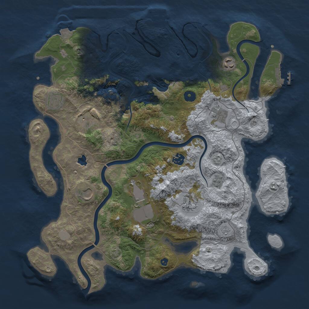 Rust Map: Procedural Map, Size: 4000, Seed: 2127363605, 15 Monuments