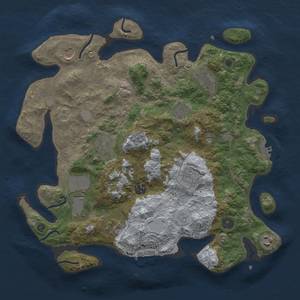 Thumbnail Rust Map: Procedural Map, Size: 3750, Seed: 1929427681, 17 Monuments