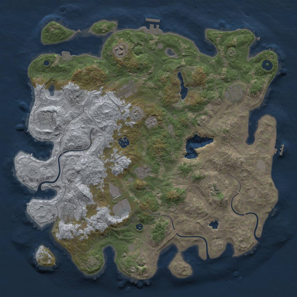 Rust Map: Procedural Map, Size: 4250, Seed: 47274813, 16 Monuments