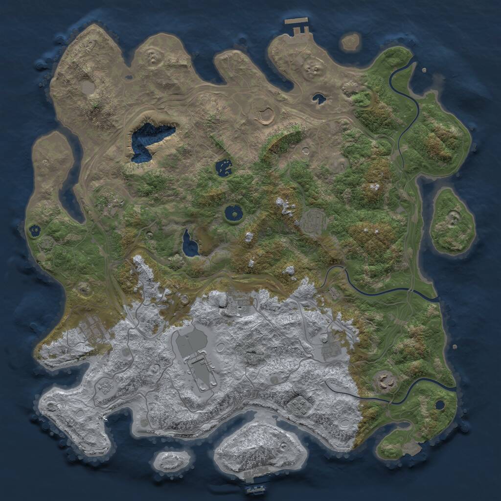 Rust Map: Procedural Map, Size: 4350, Seed: 64333456, 16 Monuments