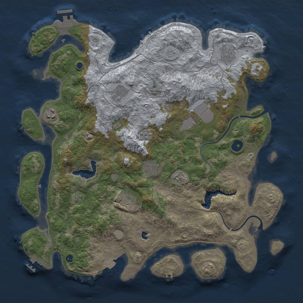 Rust Map: Procedural Map, Size: 4000, Seed: 150566036, 13 Monuments