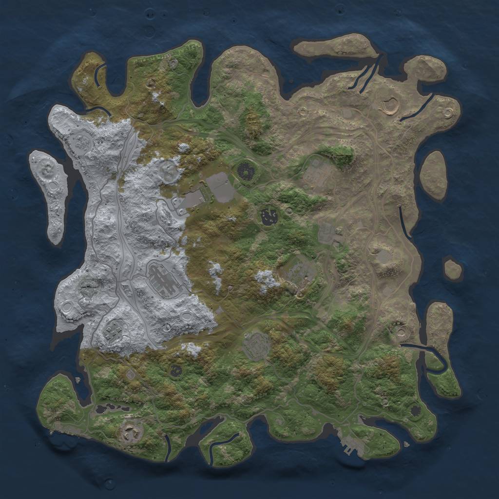 Rust Map: Procedural Map, Size: 4250, Seed: 1376876561, 17 Monuments