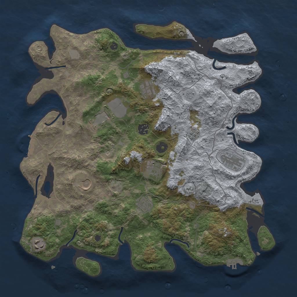 Rust Map: Procedural Map, Size: 4000, Seed: 691126242, 16 Monuments