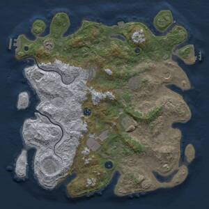 Thumbnail Rust Map: Procedural Map, Size: 3950, Seed: 841122, 15 Monuments