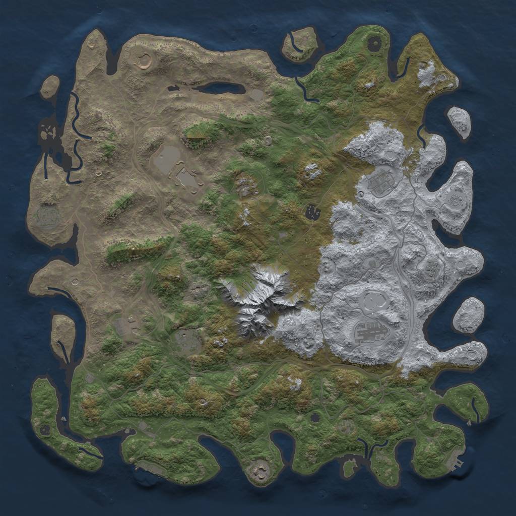 Rust Map: Procedural Map, Size: 5000, Seed: 10056, 18 Monuments