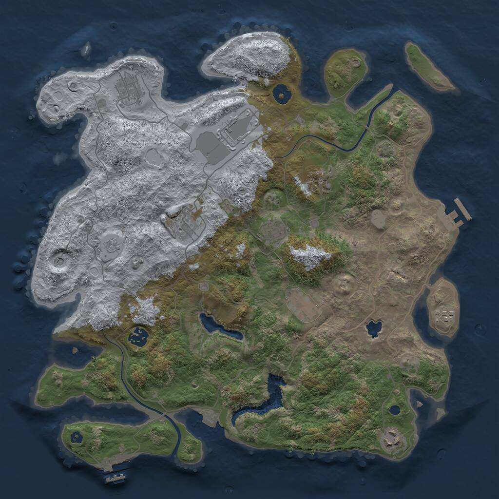 Rust Map: Procedural Map, Size: 4000, Seed: 1109, 15 Monuments