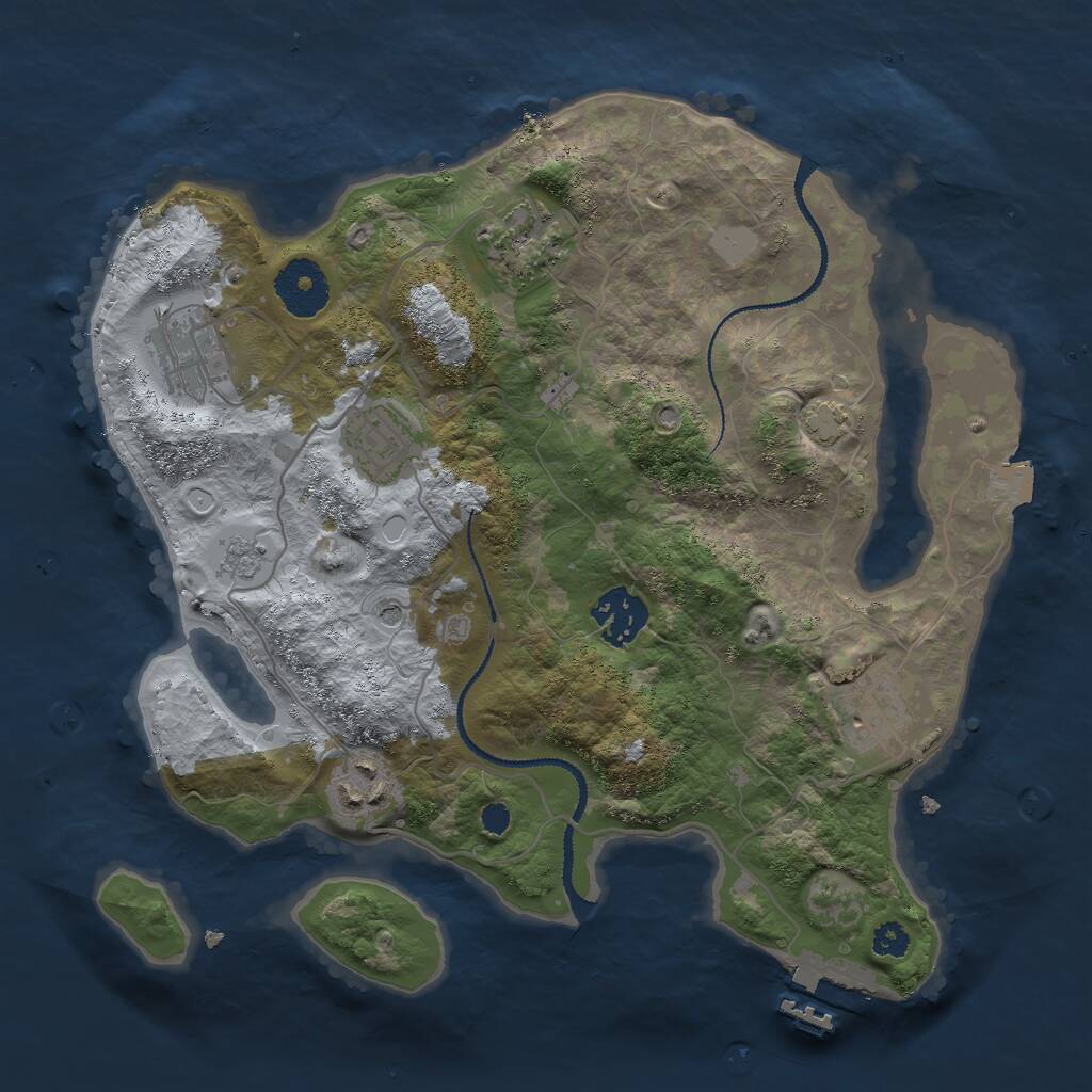 Rust Map: Procedural Map, Size: 3000, Seed: 9680152, 11 Monuments