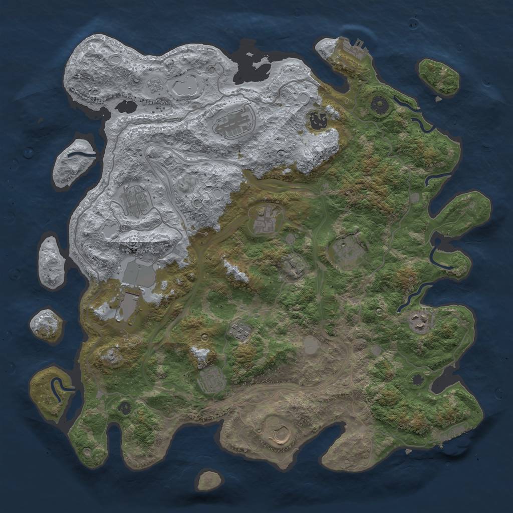 Rust Map: Procedural Map, Size: 4250, Seed: 933, 17 Monuments