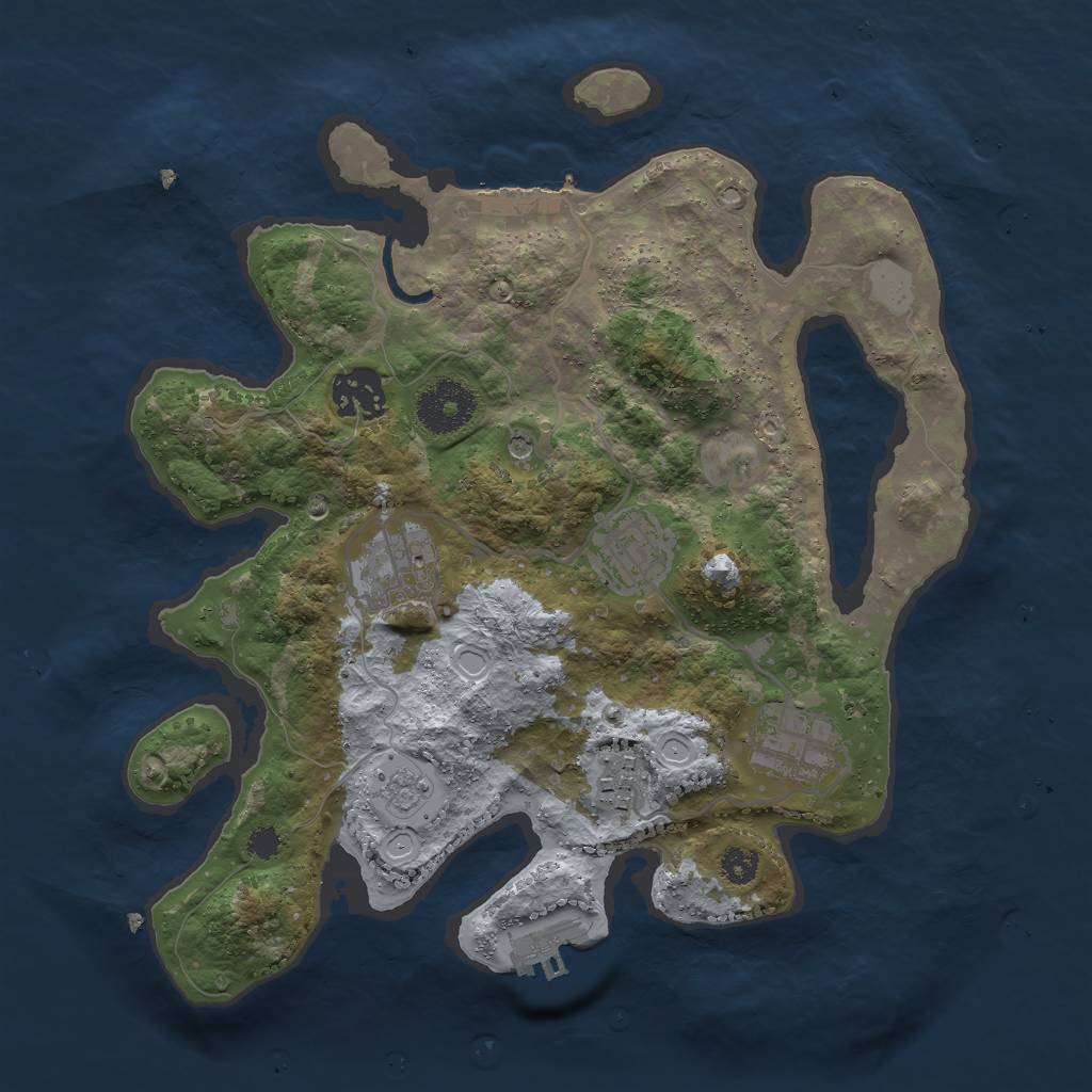 Rust Map: Procedural Map, Size: 3000, Seed: 19514, 12 Monuments