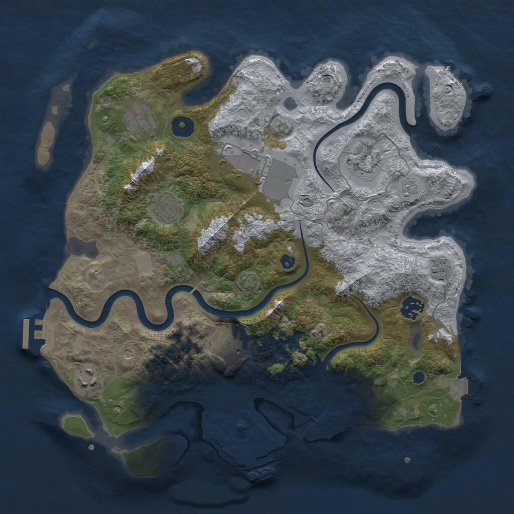 Rust Map: Procedural Map, Size: 3500, Seed: 119650692, 14 Monuments
