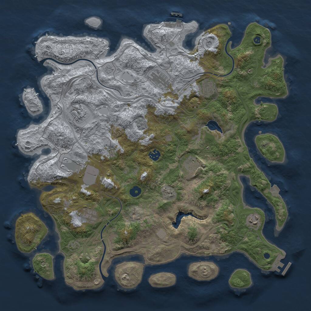 Rust Map: Procedural Map, Size: 4250, Seed: 1130956235, 15 Monuments