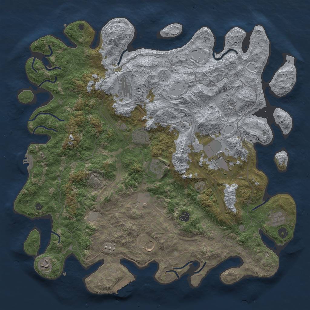 Rust Map: Procedural Map, Size: 4500, Seed: 1903665627, 18 Monuments